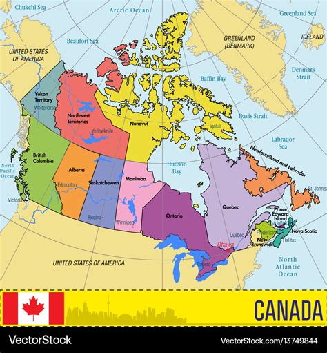 Map of Canada with Labels